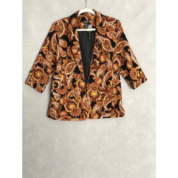 Soho Apparel LTD. Open Front Jacket Women's Medium Floral Paisley NEW - Picture 1 of 9